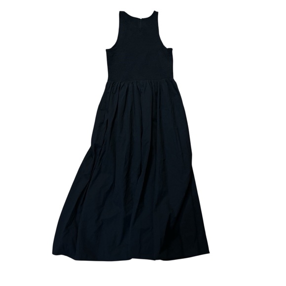 Madewell The Melody Smocked Poplin Midi Dress Size Small New With Tag Black - Picture 3 of 6